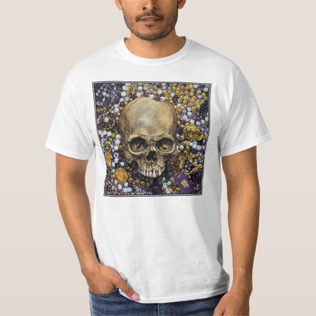 T-shirt Perles et crâne de Mardi Gras (Devant)