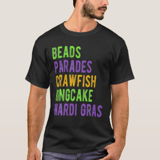 T-shirt Perles, Parades, Crawfish, Kingcake, Mardi Gras