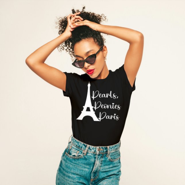 T-shirt "Perles, pivoines, Paris" Elégant (Créateur téléchargé)