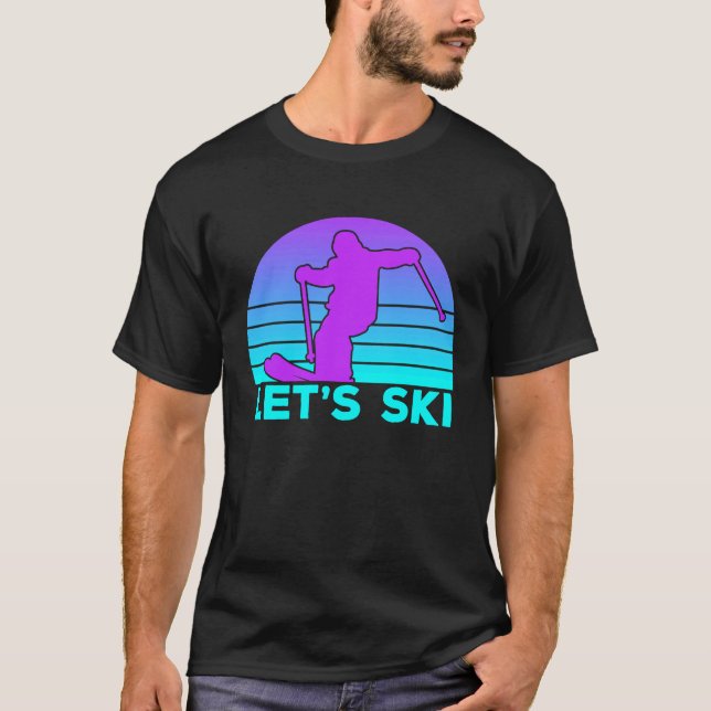 T-shirt Permet Ski Retro Skier Vintage (Devant)