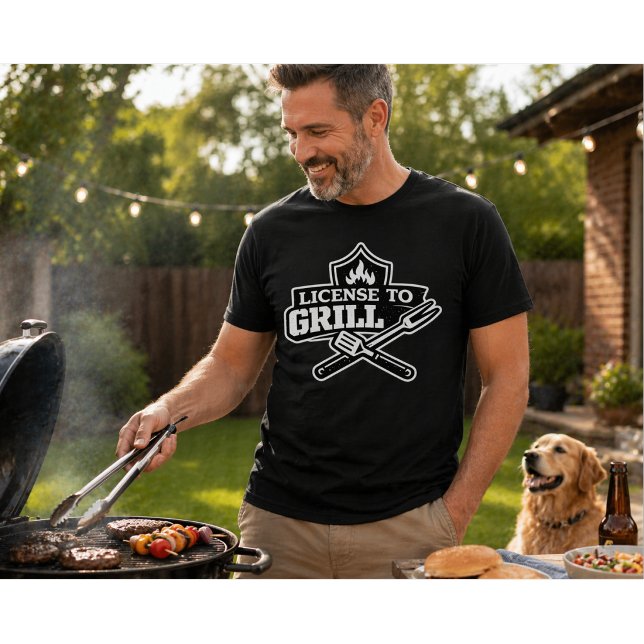 T-shirt Permis de griller dessin drôle de BBQ (Créateur téléchargé)