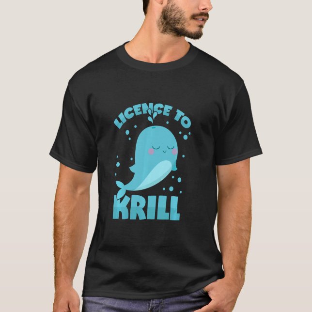T-shirt Permis de jeu de baleines pour Krill Long Sleeve (Devant)