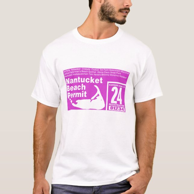 T-shirt Permis de plage de Nantucket 2024 (Devant)