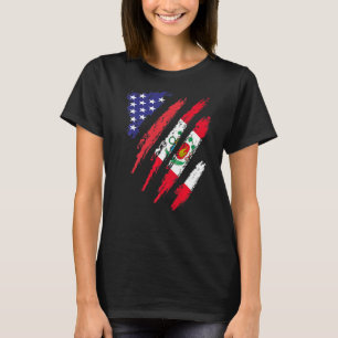 T-shirt Pérou Amérique Drapeau Cultivé USA Patriot Héritag