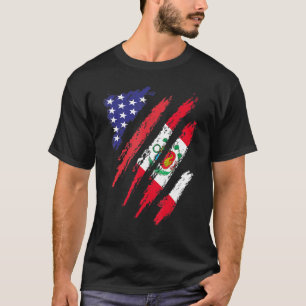 T-shirt Pérou Amérique Drapeau Cultivé USA Patriot Héritag