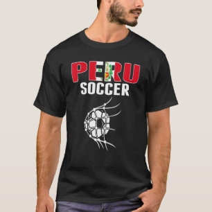 T-shirt Pérou Bal De Football En Net But Football Péruvien
