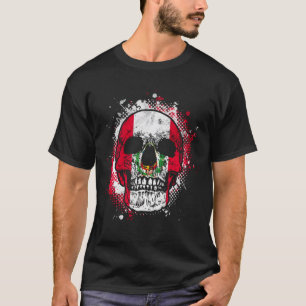 T-shirt Pérou Crâne de drapeau péruvien