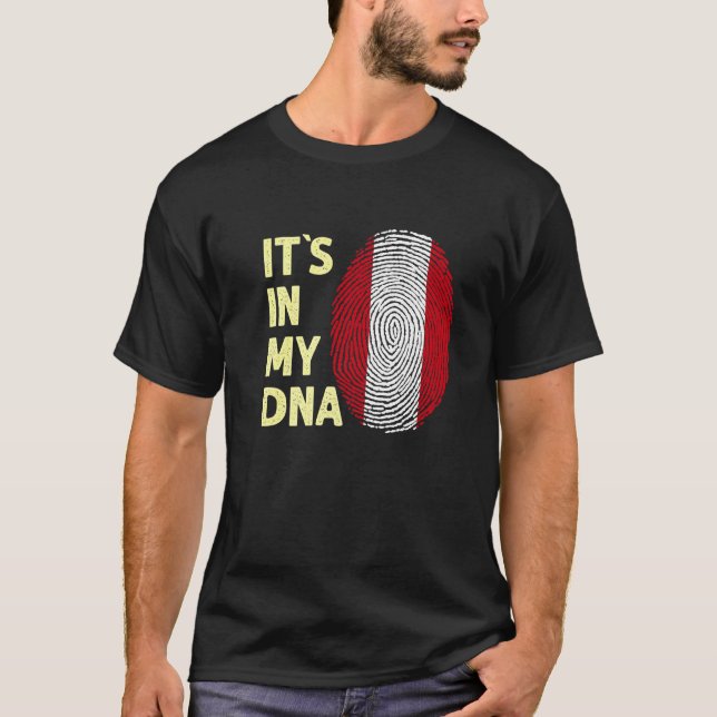 T-shirt Pérou Dans Mon Dna Équipe Drapeau Péruvien Pérou (Devant)