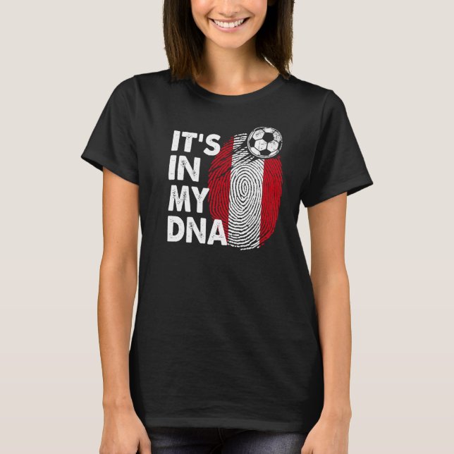 T-shirt Pérou Dans Mon Dna Équipe Drapeau Péruvien Pérou (Devant)