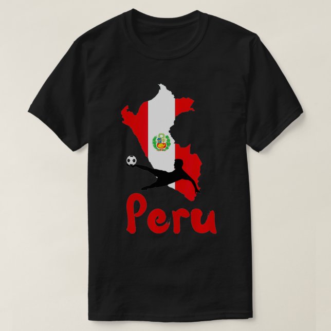 T-shirt Pérou Drapeau Péruvien Fan de foot  (Design devant)