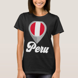T-shirt PÉROU Drapeau PIN I Love PERU Travel