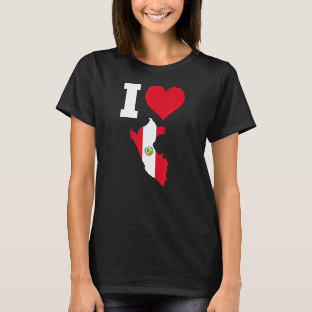 T-shirt Pérou Drapeau pour Pérou I Love Pérou (Devant)