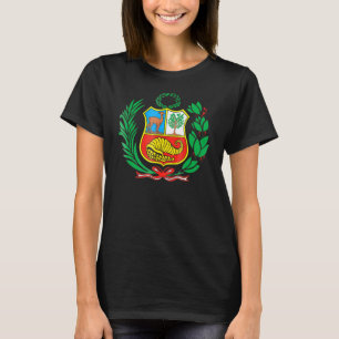 T-shirt Pérou Escudo Péruvien Blason Hommes Femmes Footbal