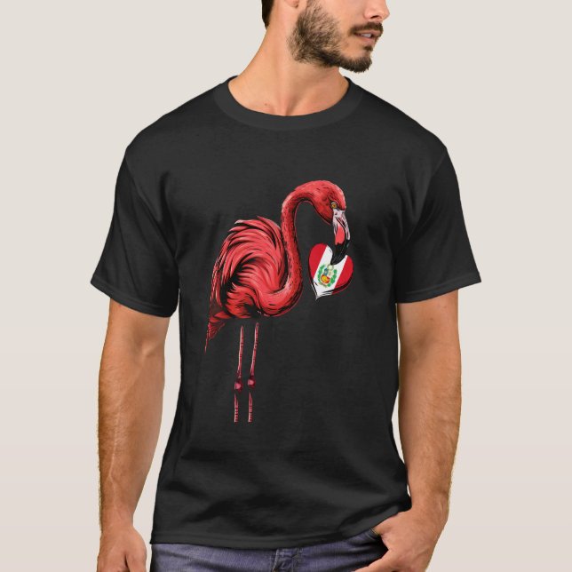T-shirt Pérou Fierté Péruvienne Flamant Racines Péruvienne (Devant)