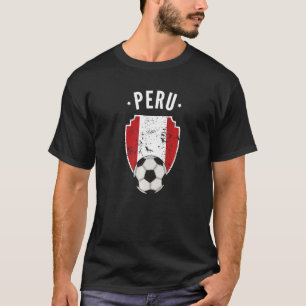 T-shirt Pérou Football Pérou Drapeau Football Fierté Pérou