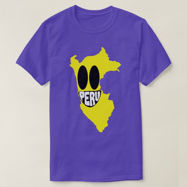 T-shirt Pérou Grinning Pérou Happy Smirking Face (Design devant)