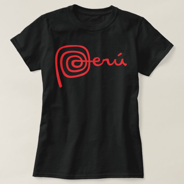T-shirt Pérou Logo de chemise Marca Pérou Lignes Nazca (Design devant)