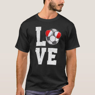 T-shirt Pérou Soccer Love Drapeau péruvien