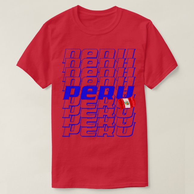 T-shirt Pérou Texte en cascade (Design devant)