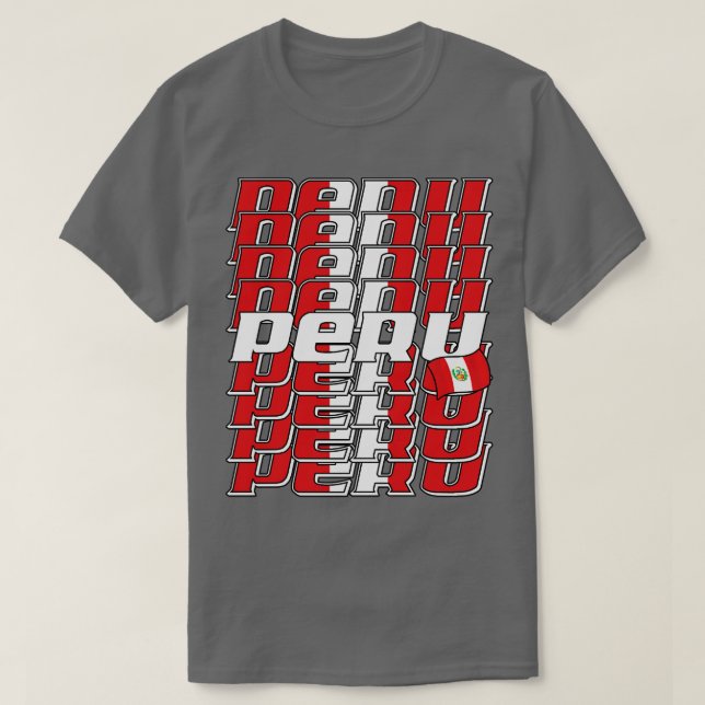 T-shirt Pérou Texte en cascade 3 (Design devant)