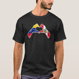 T-shirt Pérou Venezuela Drapeau Péruvien Vénézuélien Cœur