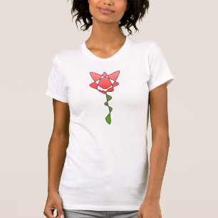T-shirt Perpetual Abstrait Flower Art Rouge Continual Tuli