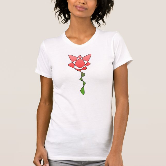 T-shirt Perpetual Abstrait Flower Art Rouge Continual Tuli (Devant)