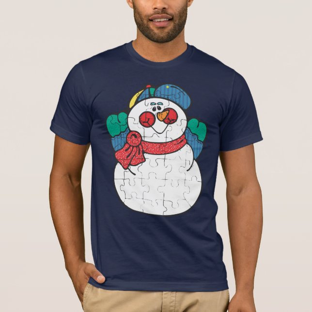 T-shirt perplexe de bonhomme de neige (Devant)