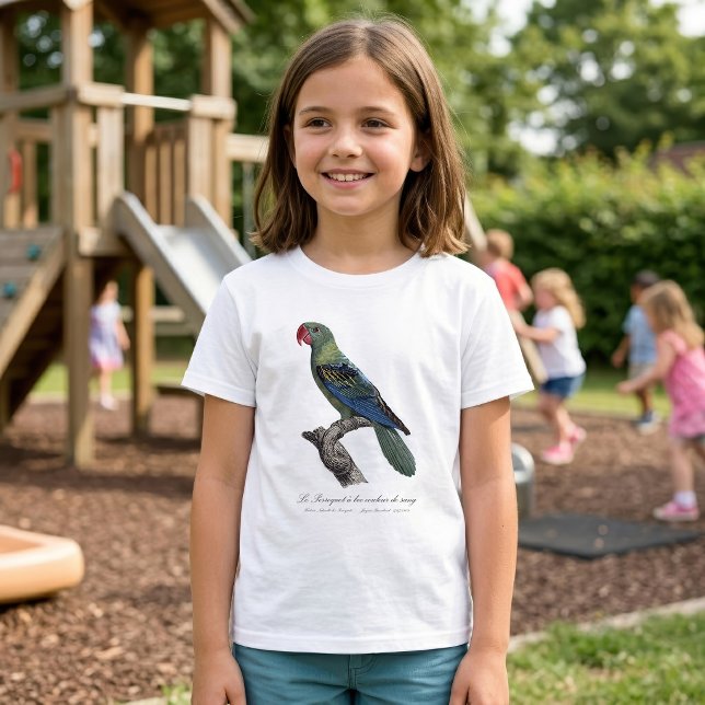 T-shirt Perroquet à gros bec (Great-Billed Parrot, Tanygnathus Megalorynchos. Girl Basic White T-Shirt)