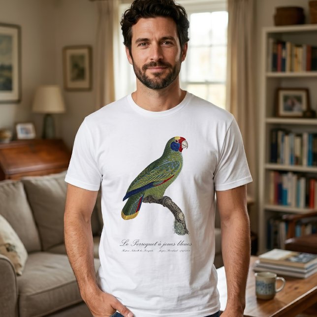 T-shirt Perroquet à queue rouge, Amazona Brasiliensis (Red-Tailed Parrot Amazon, Amazona Brasiliensis. Men Basic White T-Shirt)