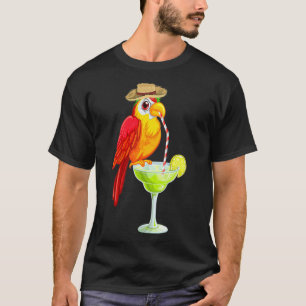 T-shirt Perroquet amusant Boire Margarita Oiseaux de vacan