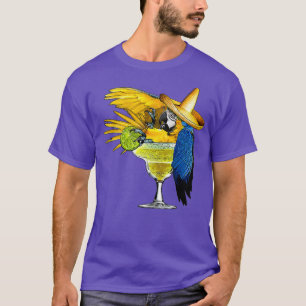 T-shirt Perroquet amusant dans Margarita Boire du verre
