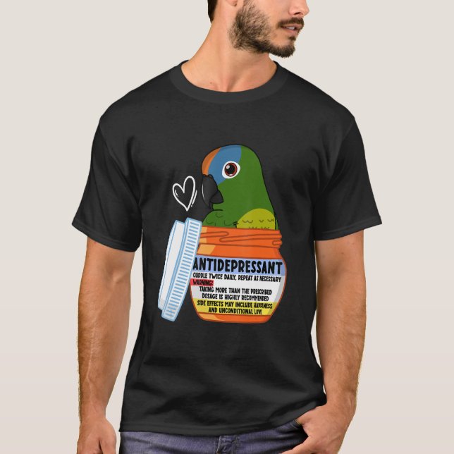 T-shirt Perroquet antidépresseur mignon I Conure à front p (Devant)