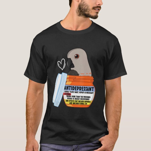 T-shirt Perroquet antidépresseur mignon I Perroquet à vent (Devant)