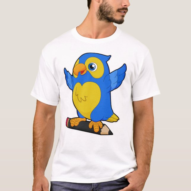 T-shirt Perroquet au crayon (Devant)