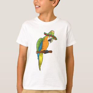 T-shirt Perroquet avec casquette de paille