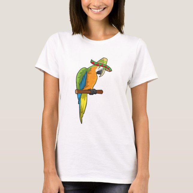 T-shirt Perroquet avec casquette de paille (Devant)