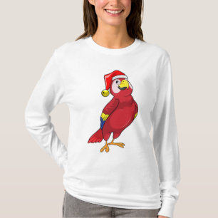 T-shirt Perroquet avec chapeau de Père Noël