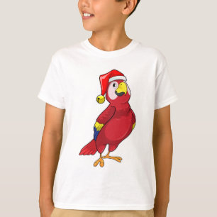 T-shirt Perroquet avec chapeau de Père Noël