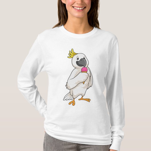 T-shirt Perroquet avec crème glacée gaufre (Devant)