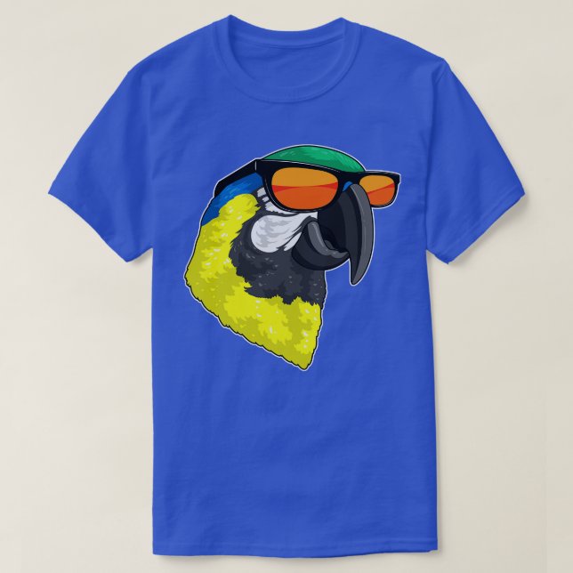 T-shirt Perroquet avec Lunettes de Soleil 3 (Design devant)