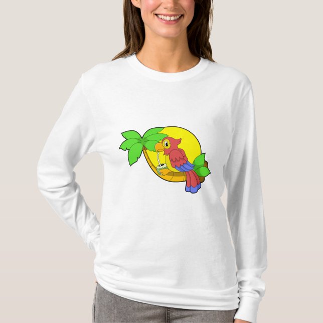 T-shirt Perroquet avec noix de coco (Devant)