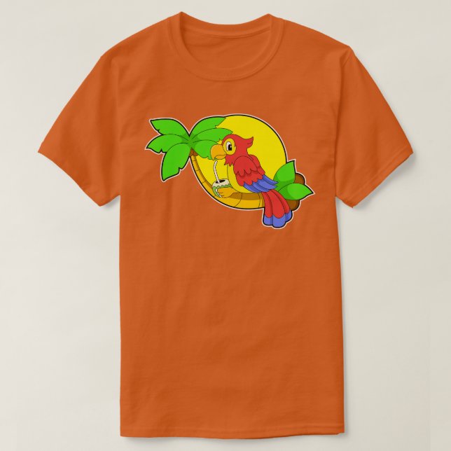 T-shirt Perroquet avec noix de coco (Design devant)