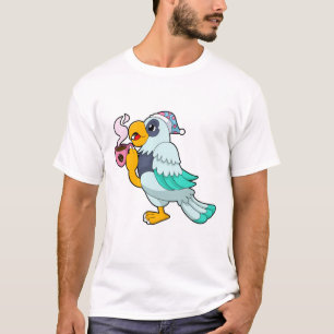 T-shirt Perroquet avec tasse de café