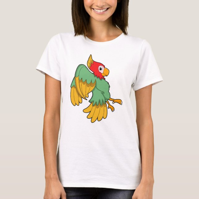 T-shirt Perroquet avec tête rouge (Devant)