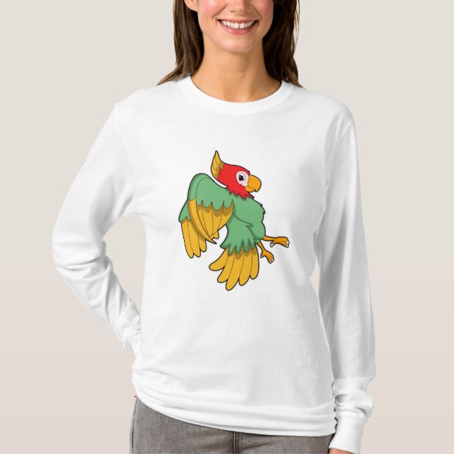 T-shirt Perroquet avec tête rouge (Devant)