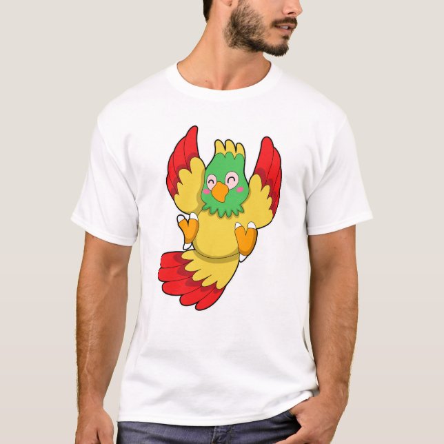 T-shirt Perroquet avec tête verte (Devant)
