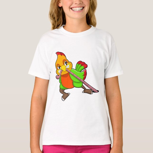 T-shirt Perroquet avec ver (Devant)