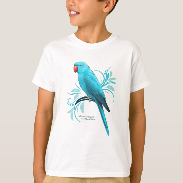 T-shirt Perroquet bleu de Ringneck d'Indien (Devant)