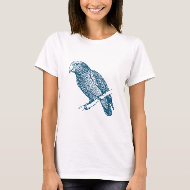 T-shirt Perroquet - Bleu océan (Devant)